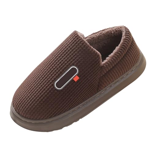 Hausschuhe-Herren Geschlossen rutschfest Hausschuhe Herren Winter Warm Baumwollschuhe Thermo Filzhausschuhe Warm Gefüttert Plüschhausschuhe Flauschige Kuschelhausschuhe Kuschelig Winterhausschuhe von Generisch