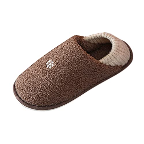 Hausschuhe Herren Geschlossen rutschfest Hausschuhe Weihnachten Herren Plüschhausschuhe Warm Gefüttert Baumwollschuhe Kuschelig Slip On Breit Filzpantoffeln Kuschelig Hausschlappen Warm Filzlatschen von Generisch