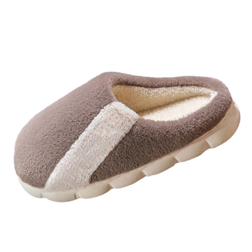 Hausschuhe Herren Plüsch,Pantoffeln Herren Warm Slippers Unisex Filzpantoffeln Flauschige Gästehausschuhe Weich Bequem Hauspantoffeln rutschfeste Hausschlappen Flach Schlapfen Slip-On Schlappen von Generisch