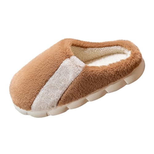 Hausschuhe Herren Plüsch,Pantoffeln Herren Warm Slippers Unisex Filzpantoffeln Flauschige Gästehausschuhe Weich Bequem Hauspantoffeln rutschfeste Hausschlappen Flach Schlapfen Slip-On Schlappen von Generisch