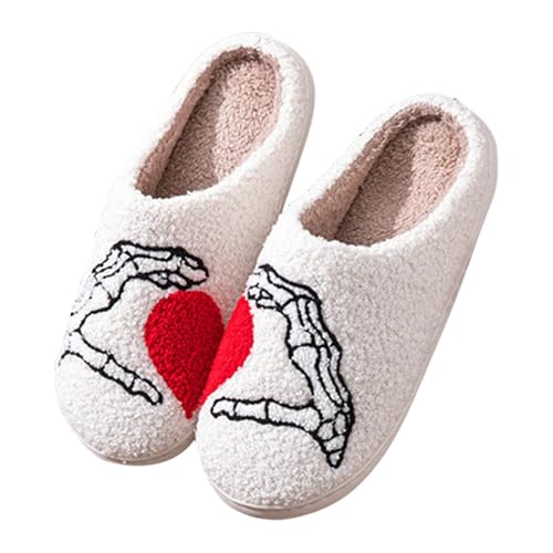 Hausschuhe Herren Winter Damen Nicht Rutsch Das Skelett Pantoffeln Leichte Weiche With Memory Foam Schlappen Slip-On Gästehausschuhe Herbst/Winter Für Drinnen Und Draußen von Generisch