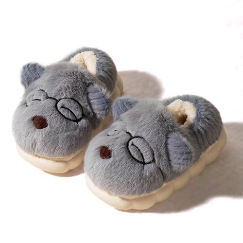 Hausschuhe Junge Mädchen Barfussschuhe rutschfest Pantoffeln Kindergarten Wärme Weiche Plüsch Slippers Atmungsaktive Lauflernschuhe Jungen Mädchen Slippers von Generisch