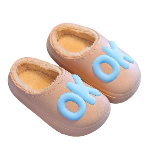 Hausschuhe Jungen und Mädchen Winter Warme Filzpantoffeln Süßer Modische Slippers Flauschige Plüsch Pantoffeln Bequeme Gefüttert Kinderschuhe Weichen Sohlen Baumwollpantoffeln von Generisch