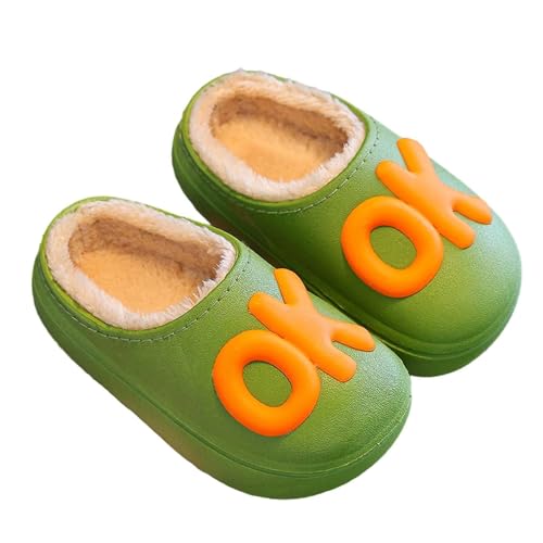 Hausschuhe Jungen und Mädchen Winter Warme Filzpantoffeln Süßer Modische Slippers Flauschige Plüsch Pantoffeln Bequeme Gefüttert Kinderschuhe Weichen Sohlen Baumwollpantoffeln von Generisch