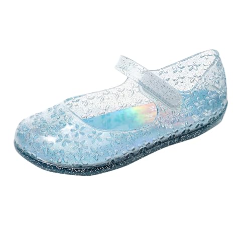 Hausschuhe Kinder MädchenPrinzessin Schuhe Mädchen Sandalen Jelly Mary Jane Dance Party Cosplay Schuhe für Kinder Kleinkind (Blue, 27.5 Little Child) von Generisch