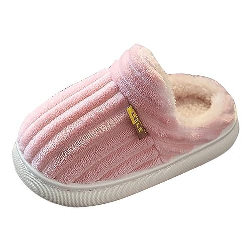 Hausschuhe Kinder Plüsch Pantoffeln Mädchen Jungen Baumwolle Hausschuhe Wärme Weiche Haushausschuhe Winter Leicht Rutschfeste Slippers Hallenschuhe Barfussschuhe Unisex-Hausschuh Filzpantoffeln von Generisch