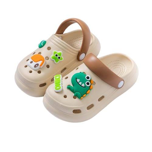 Hausschuhe Kinder Sommer,Unisex Kinder Clogs Pantoletten Jungen Mädchen Hausschuhe Sommer Sandalen rutschfeste Gartenschuhe Leichte Barfußschuhe Eva Gartenclogs Atmungsaktiv Strandschuhe Gummi Khaki von Generisch
