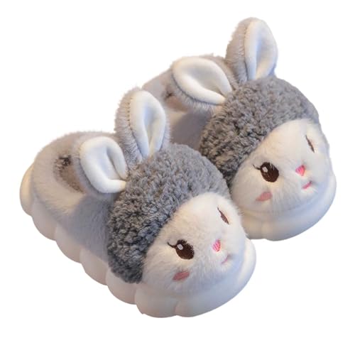 Hausschuhe Mädchen Jungen Pantoffeln Winter Plüsch Warm Gefüttert Flauschig Süß Bequem Innenbereich Slippers für Kinder Dinosaurier Schuhe Karikatur Kaninchen Haushausschuhe von Generisch