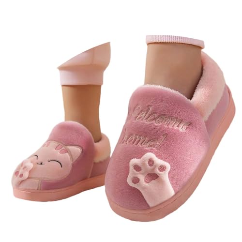 Hausschuhe Mädchen Mädchen Hausschuhe Winter Warme Hausschuhe Für Kleinkinder Kinder Weich Bequem Niedliches Cartoon-Design Für Die Schule Freizeitkleidung Socken Kinder Stopper (32 Big Kids) von Generisch