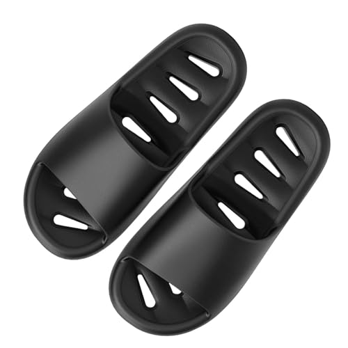 Hausschuhe Memory Foam Damen Weiche House Weite H Sandals Bequeme Massage Slippers Dicke Foam rutschfeste Badelatschen Comfy Ergonomische Weiche Sohle Wolkenschuhe Peeptoes Damen Flach Schwarz 38 von Generisch