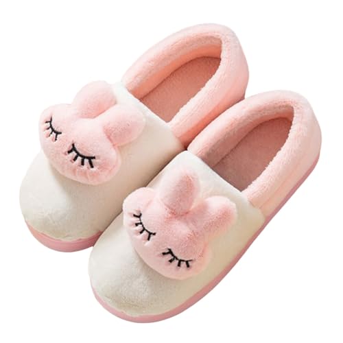 Hausschuhe Slipper Damen Geschlossen Kuschelhausschuhe Hausschlappen Niedliche Tier kaninchen Pantoffeln Kuschel Plüsch Winterschuhe Wärmeschuhe Gemütlich Weiches Hallenschuhe Heimschuhe von Generisch