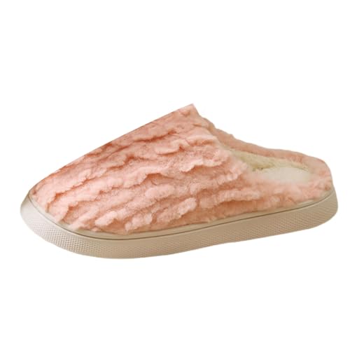 Hausschuhe Unisex Warme Plüsch Hausschuhes Flach Slip On Winterschuhe Wolkenfleece-gefüttert Home Slippers Memory-Schaum Gästehausschuhe Cute Filzpantoffeln Weiche Dicke Boden Bettschuhe von Generisch
