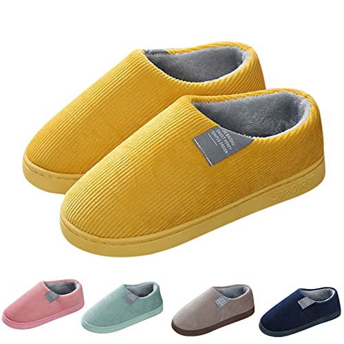 Hausschuhe Winter Damen Filz Hausschuhe-Damen Geschlossen Winter Winterhausschuhe Warm Feste Filzhausschuhe Breite Füße Plüschhausschuhe Wärme Kuschelhausschuhe Dicke Hausschlappen Thermo Pantoffel von Generisch