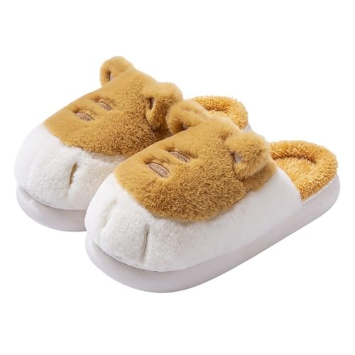 Hausschuhe Winter Damen Hausschuhe Damen Winter Schlappen Haus Schuhe Für Paare Ergonomische Memory Foam Filzpantoffeln Geschlossen Weiche Bequeme Breite von Generisch