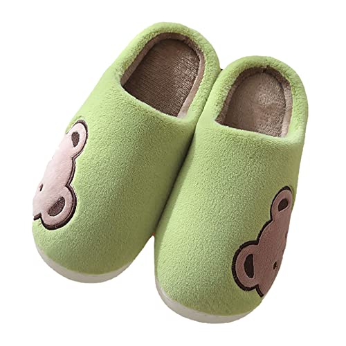 Hausschuhe für Damen, Winter, warm, weich, Mokassins, Damen-Hausschuhe, grün, 37.5 EU von Generisch
