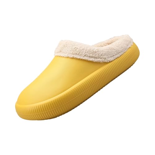 Hausschuhe für Damen Warm Wasserdichte Pantoffeln Plüsch Fleece Gefüttert Hauspantoffeln Bequem Rutschfeste Slippers Indoor Outdoor Hausschlappen Lässiges Modische Winterpantoffeln Damenhausschuhe von Generisch