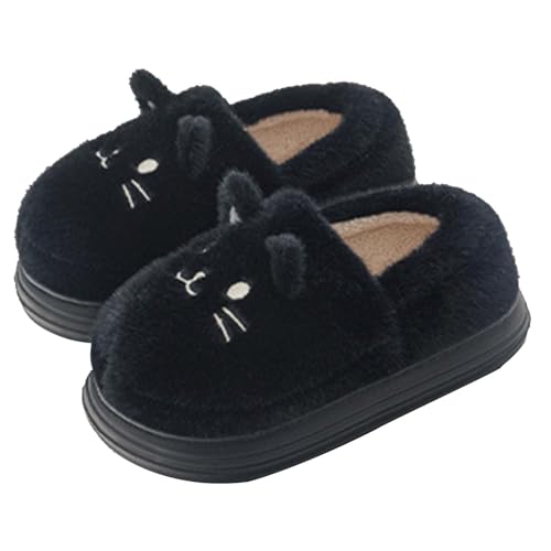 Hausschuhe für Damen und Herren, keine Baumwolle, Leinen, für drinnen und draußen, Hausschuhe, Sandalen, offene Zehen, Schlafzimmer, atmungsaktive Schuhe, Hasen-Hausschuhe für Herren, Schwarz , 42 1/3 von Generisch