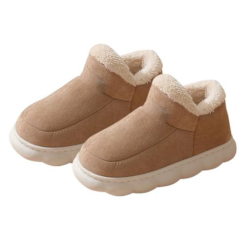 Hausschuhe für Erwachsene, und Winter, für den Innen- und Außenbereich, modisch, einfarbig, bequem und warm, rutschfest 43 Herren Schuhe Oliv (Khaki, 38) von Generisch