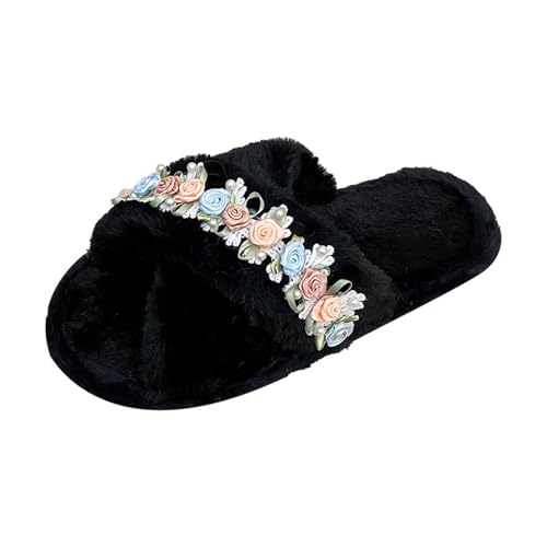 Hausschuhe für Frauen Crossbands Slide Slipper Schuhe Bequem Trendy Winterschuhe für Freizeit Damen Schuhe Innen Offene Zehe Gästehausschuhe Atmungsaktiv Flach Hausschlappen Hausschuhe für Frauen Crossbands Slide Slipper Schuhe Bequem Trendy Winterschuhe für Freizeit Damen Schuhe Innen Offene Zehe Gästehausschuhe Atmungsaktiv Flach Hausschlappen von Generisch