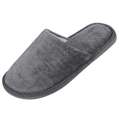 Hausschuhe für Herren zur Verwendung auf Holzböden, weiche Innenräume, rutschfeste Herren-Slipper, grau, 40 2/3 EU von Generisch