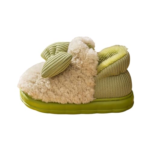 Hausschuhe für Plantarfasziitis, flauschige Pantoffeln, Fußgewölbeunterstützung, waschbar, eng anliegend, mit Fleece gefüttert, rutschfeste Sliders, grün, 39 EU von Generisch
