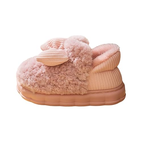 Hausschuhe für Plantarfasziitis, flauschige Pantoffeln, Fußgewölbeunterstützung, waschbar, eng anliegend, mit Fleece gefüttert, rutschfeste Sliders, rose, 37 EU von Generisch