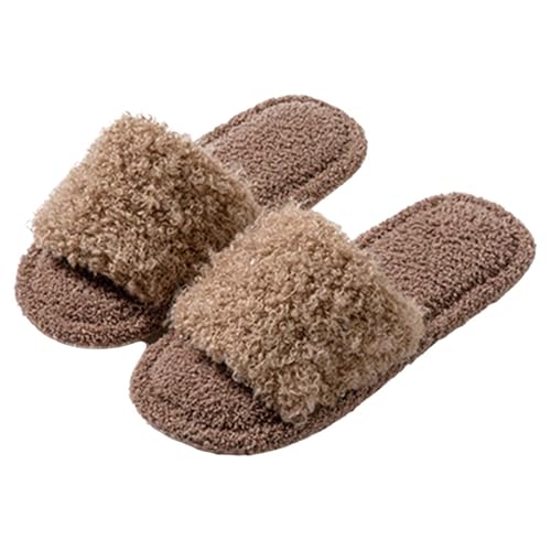 Hausschuhes Damen Plüsch Lustig Winter Hausschuhe Damen Warm Filz Offen Hausschuhe Plüsch Warme Filzpantoffeln Minimalist Filzhausschuhe Freizeit Winterschuhe Leicht Hauslatschen Für Bequem Slipper von Generisch