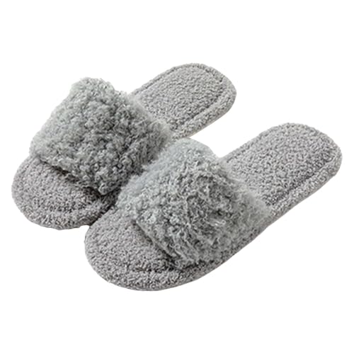 Hausschuhes Damen Plüsch Lustig Winter Hausschuhe Damen Warm Filz Offen Hausschuhe Plüsch Warme Filzpantoffeln Minimalist Filzhausschuhe Freizeit Winterschuhe Leicht Hauslatschen Für Bequem Slipper von Generisch