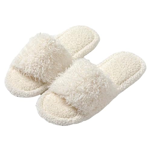 Hausschuhes Damen Plüsch Lustig Winter Hausschuhe Damen Warm Filz Offen Hausschuhe Plüsch Warme Filzpantoffeln Minimalist Filzhausschuhe Freizeit Winterschuhe Leicht Hauslatschen Für Bequem Slipper von Generisch