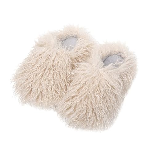 Hausschuhes Damen Plüsch Rosa Winter Hausschuhe Damen Warm Pantoffeln rutschfest Winterschuhe Flauschige Hauspantoffeln Freizeit Hauslatschen Slip On Slippers Einfarbig Pantoletten von Generisch