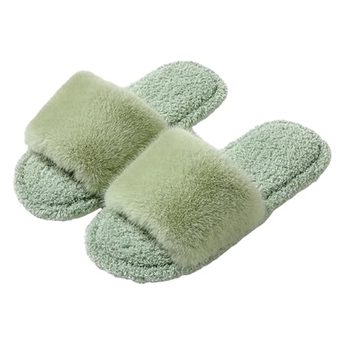 Hausschuhes Damen Warm Hausschuhe Damen Plüsch Rosa Filz Offen Hausschuhe Plüsch Warme Filzpantoffeln Minimalist Filzhausschuhe Freizeit Winterschuhe Leicht Hauslatschen Für Bequem Slipper von Generisch