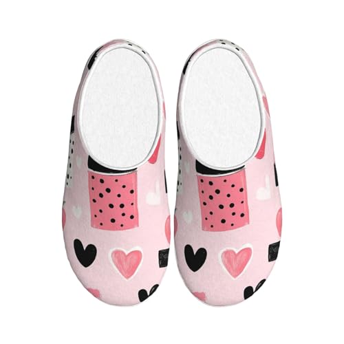 Heart Apples Damen Hausschuhe Flanell Haus Pantoffeln für Männer Blume Floral Art rutschfeste Warme Winterschuhe für Indoor Outdoor, mehrfarbig, X-Small Men/ XX-Large Women von Generisch