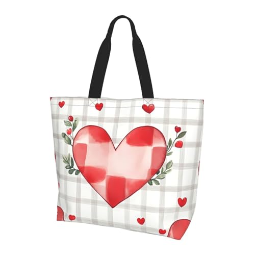 Heart Leaves Tote Bag Damen Schulterhandtaschen Romantische Einkaufstaschen Wasserabweisend Große Handtasche mit Innentasche für Arbeit Reise Schule von Generisch