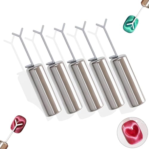 Heart Magnet for Cat Eye Gel Polish, Heart Cat Eye Magnet for Nails, Nail SetMagne𝗍 Sticks, DIY Manicure Kit with Y-Shaped Guide Sticks, Professional Nai𝗅 Magne𝗍 for Home and Salon Use (5pcs) von Generisch