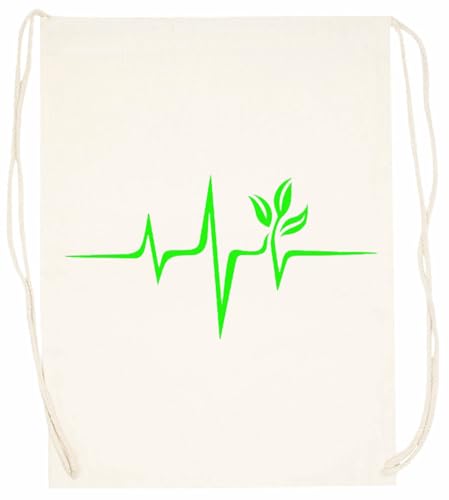 Heartbeat Pulse Green Vegan Beigefarbene Trainingstasche Mit Unisex-Kordelzügen von Generisch