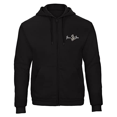 Heimat, Heimathafen, Seemann, Sailor Besticktes Hoodies Kaputzenpullover mit Reissverschluss Geschenkidee -N9286 -Schwarz von Generisch