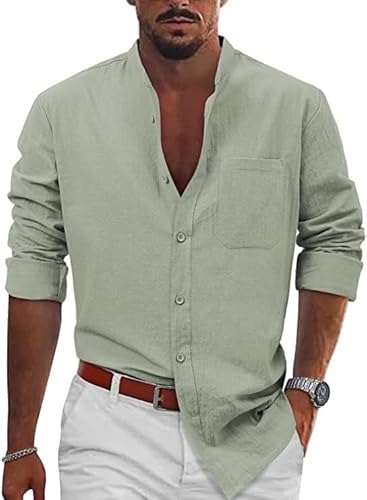 Hemd Herren Langarmhemd Baumwolle Leinenhemd Frühling Sommer Freizeithemd Regular Fit Casual Shirt Business Casual Herren Leicht Und Nicht Einschränkend Hemd Herren Langarmhemd Baumwolle Leinenhemd Frühling Sommer Freizeithemd Regular Fit Casual Shirt Business Casual Herren Leicht Und Nicht Einschränkend von Generisch