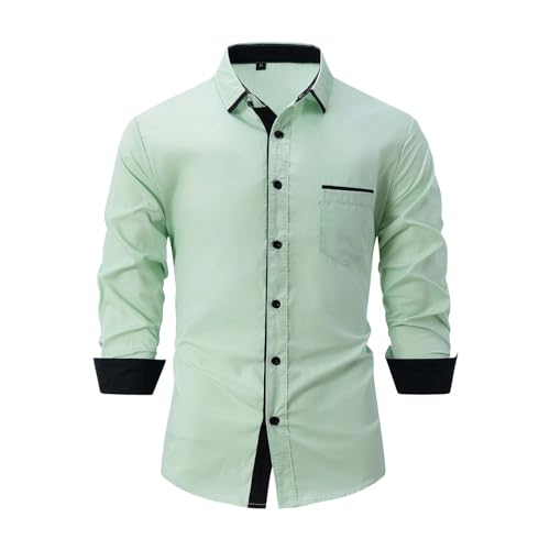 Hemd Herren Regular Fit Bügelfrei Mit Geradem Schnitt Businesshemden Und Freizeithemden Anzug Hemd Langarm Herrenhemd Sommer Hemden FüR Herren Hemd Herren Blau Baumwolle Shirt Langarm Herren Blau von Generisch