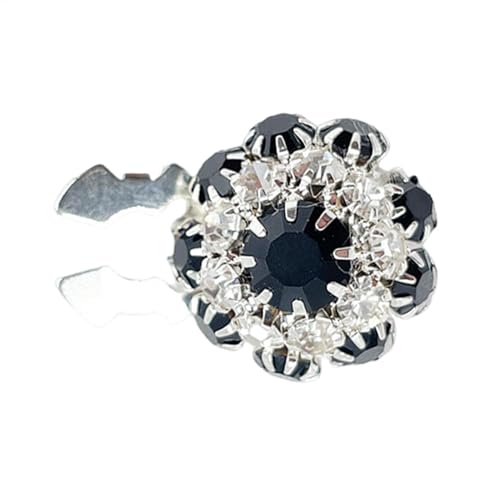 Hemd Knöpfe Abdeckungen, Strass Manschettenknöpfe, Hemdzubehör - Damen Blusen Zubehör Verzierungen, glänzende Schmuckknöpfe, Messingknöpfe mit Strasssteinen in Blumenform, zum Anklipsen, Abnehmbar von Generisch