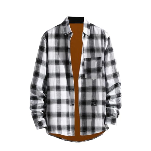 Hemd Weiss Herren,Hemd Herren Langarm Freizeithemd Regular Fit Hemd Business Oberhemd Button Down Hemd mit Brusttasche Einfarbig Herren Hemd Langarm Regular Fit Anthrazit Weiß/Schwarz/Grau/Blau etc. von Generisch