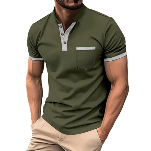 Henley Shirt Herren Kurzarm 4XL, Hemd Herren Regular Fit Große Größen Casual Herrenhemd Stehkragen Mit Knöpfen Freizeithemd Lose Fit Mit Brusttasche Basic Tshirt Comfort Fit Leichtes Golf Tops Henley Shirt Herren Kurzarm 4XL, Hemd Herren Regular Fit Große Größen Casual Herrenhemd Stehkragen Mit Knöpfen Freizeithemd Lose Fit Mit Brusttasche Basic Tshirt Comfort Fit Leichtes Golf Tops von Generisch