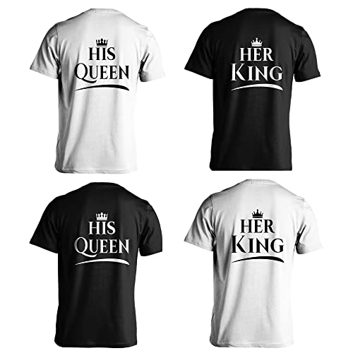 Her King His Queen T-Shirt Pärchen Tshirt Damen Herren Shirt 2 Stück 1 Preis Couple Paar von Generisch