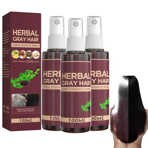 Herbal Gray Hair Spray, Herbal Essence Leave in Spray, Herbal Essence, Hair Darkening Conditioner, Hairs Coloring Conditioner for 4 Weeks Gradual Results, for Men & Women (3pc) von Generisch