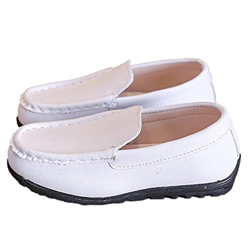 Herbstschuhe für Kinder, Jungen, Freizeitschuhe, flache Unterseite, weich, rutschfest, bequem, einfarbig, Winterstiefel, Größe 37, weiß, 30 EU von Generisch