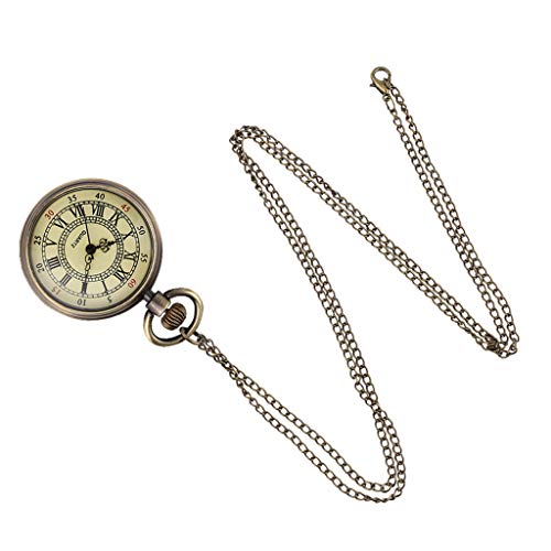Herren Analog Quarz Uhr Eine Runde Taschenuhr klassischer Römischen Quarz Vintage-Wähleruhr für Herren Sportband Ansehen Personalisiert (Gold, One Size) von Generisch
