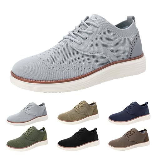 Herren Anzugschuhe Atmungsaktiv Gestrickter Stoff Schnürhalbschuhe leicht Breeze Schuhe Formale Klassische Freizeitschuhe Oxfords Hochzeit Schuhe Memory Foam Insole Leichte Außensohle von Generisch