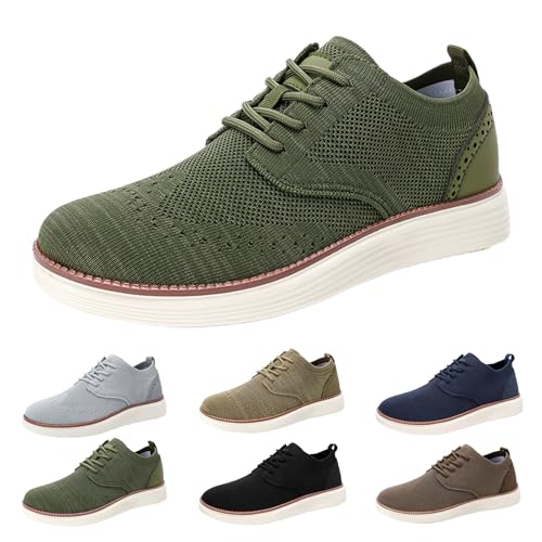 Herren Anzugschuhe Atmungsaktiv Gestrickter Stoff Schnürhalbschuhe leicht Breeze Schuhe Formale Klassische Freizeitschuhe Oxfords Hochzeit Schuhe Memory Foam Insole Leichte Außensohle von Generisch