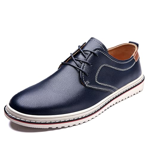 Herren Anzugschuhe Leder Oxfords Business Freizeitschuhe, blau, 42.5 EU von Generisch