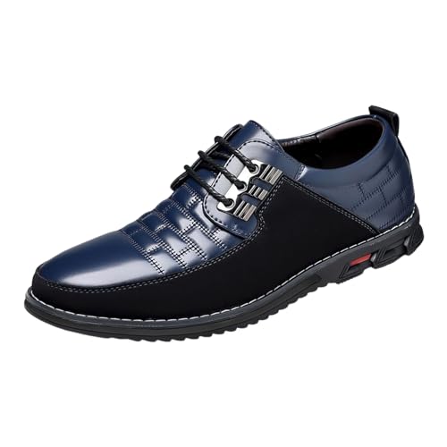 Herren Anzugschuhe Schwarz Lederschuhe Sportlicher SchnüRhalbschuhe Classic Businessschuhe Farbkontrast SchnüRschuhe Wasserdicht Leder Sneakers Bequem Männer Formale Schuhe für Arbeit von Generisch