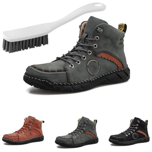 Herren-Arbeitsstiefel, rutschfest, orthopädische Sicherheitsschuhe, schützende Zehen, wasserdicht, leicht, stoßfest, grün, 47 EU von Generisch